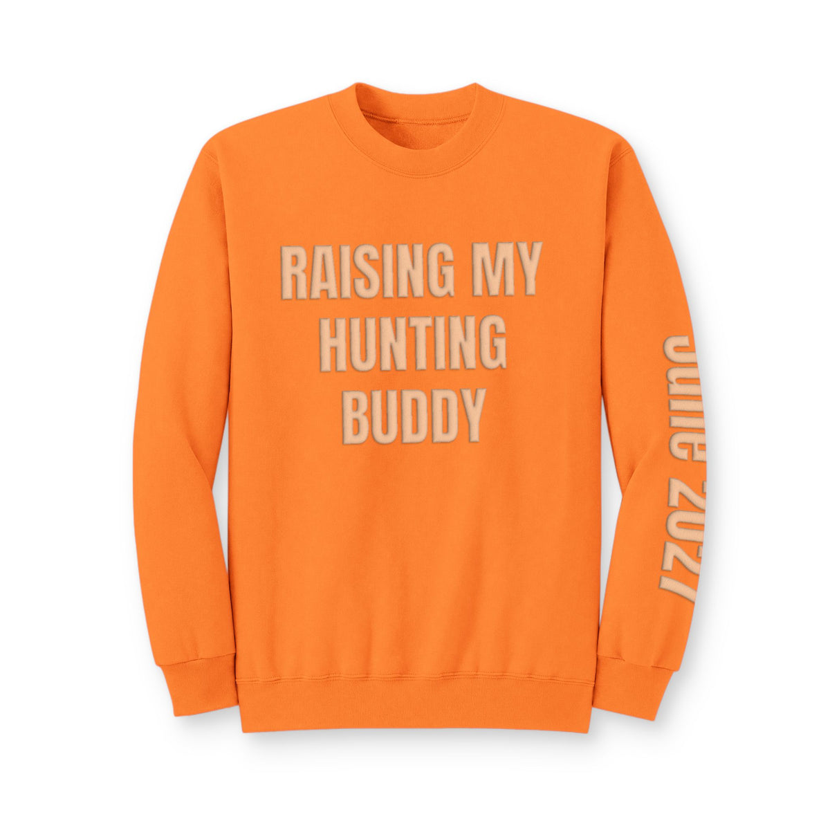 Personalized Hunting Mama Sweatshirt, Raising My Hunting Buddy Shirt, Hunter Orange Puff Sweatshirt, Custom Mom Hunting Gift