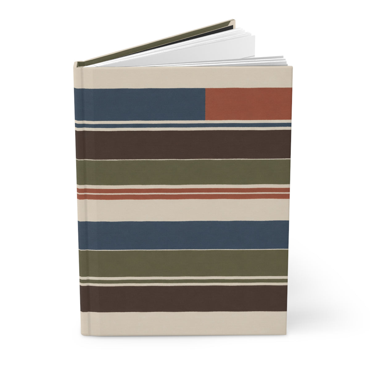 Striped Retro Hardcover Journal — Lined Notebook for Notes & Daily Planning