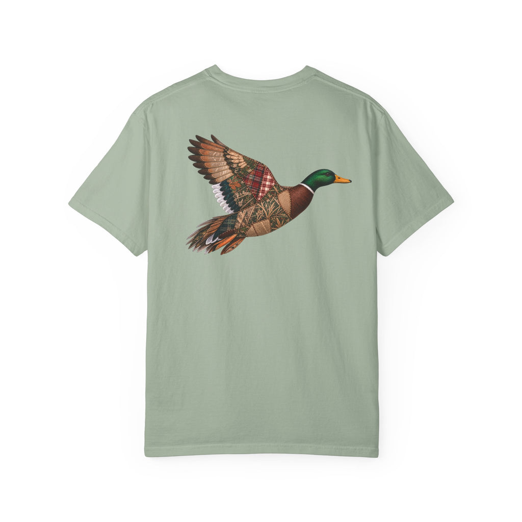 Faux Patchwork Mallard Duck Shirt, Duck Hunting Tee, Rustic Duck Hunter Gift
