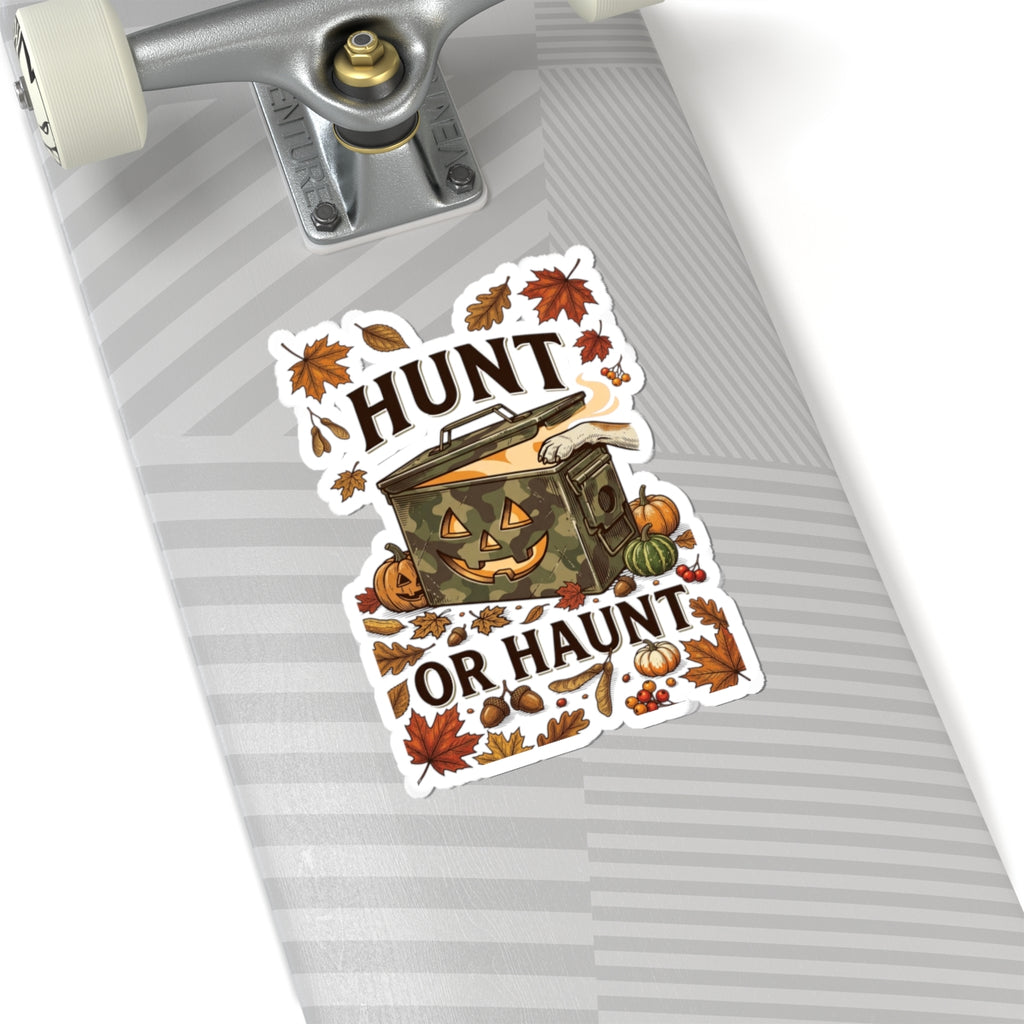 Hunt or Haunt Pumpkin Ammo Can Sticker | Spooky Hunting, Fall Leaves