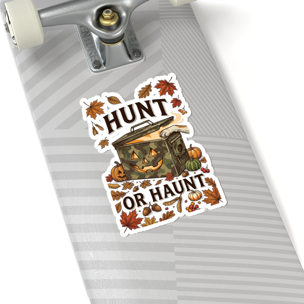 Hunt or Haunt Pumpkin Ammo Can Sticker | Spooky Hunting, Fall Leaves