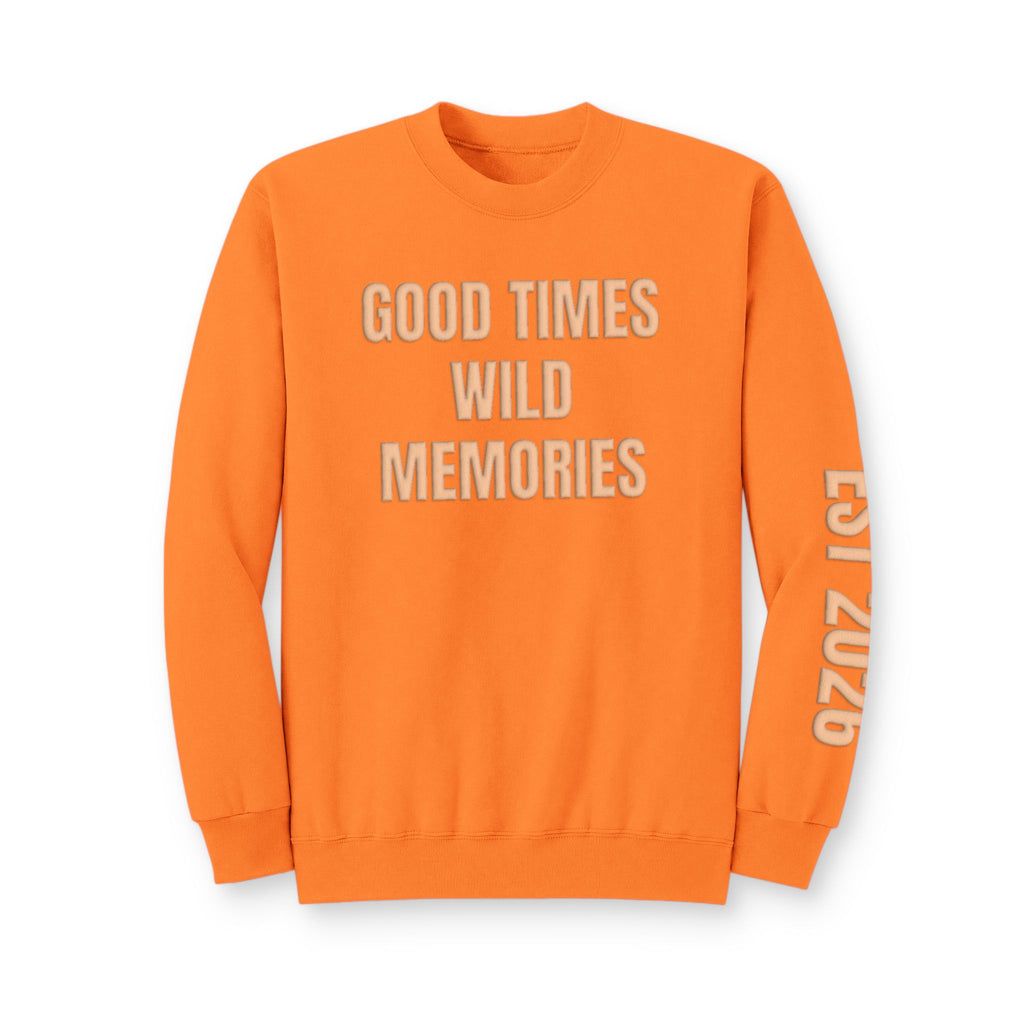 Personalized Hunting Mama Sweatshirt, Good Times Wild Memories, Hunter Orange Puff Sweatshirt, Custom Hunting Mom Gift