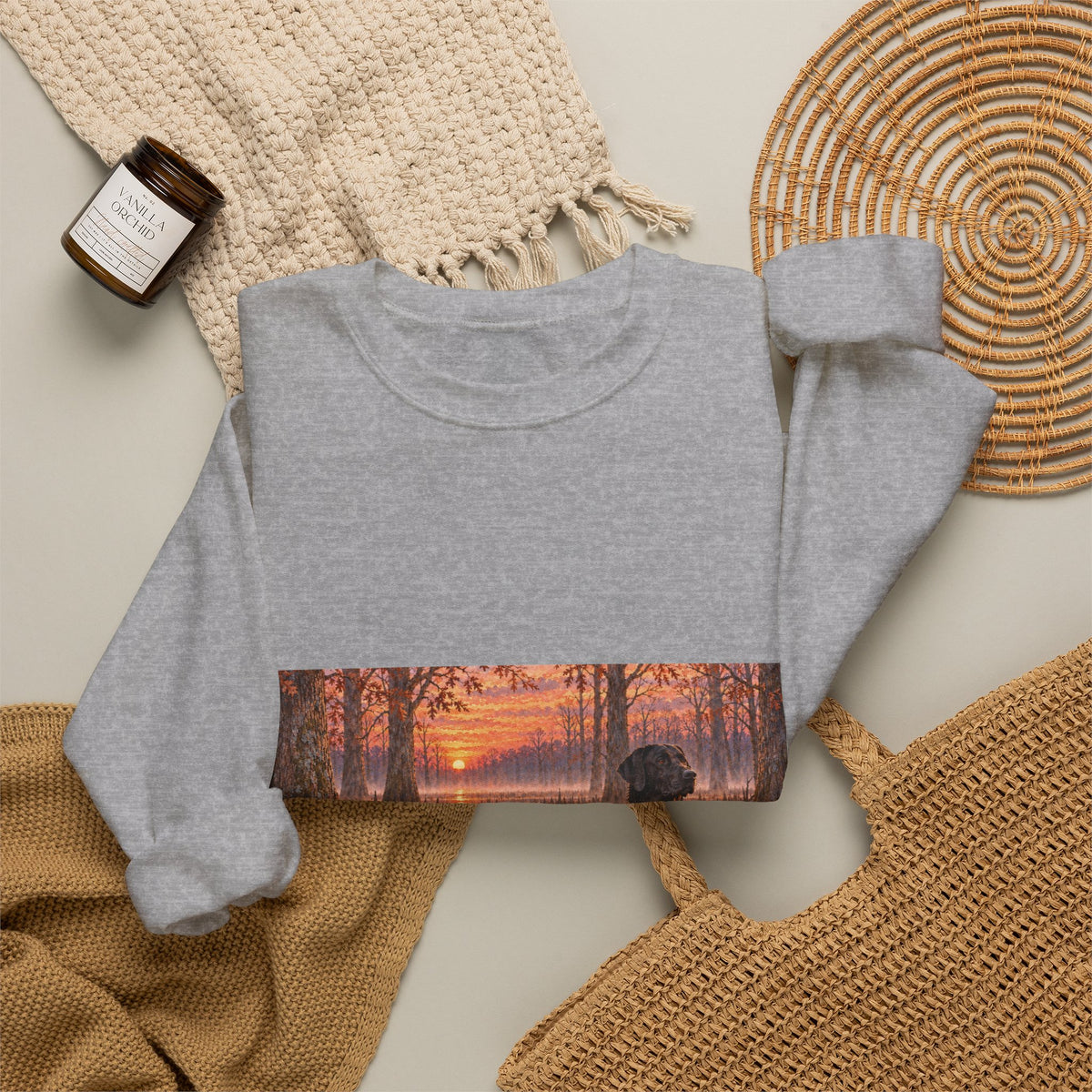 Dog Lake Sunset Crewneck Sweatshirt