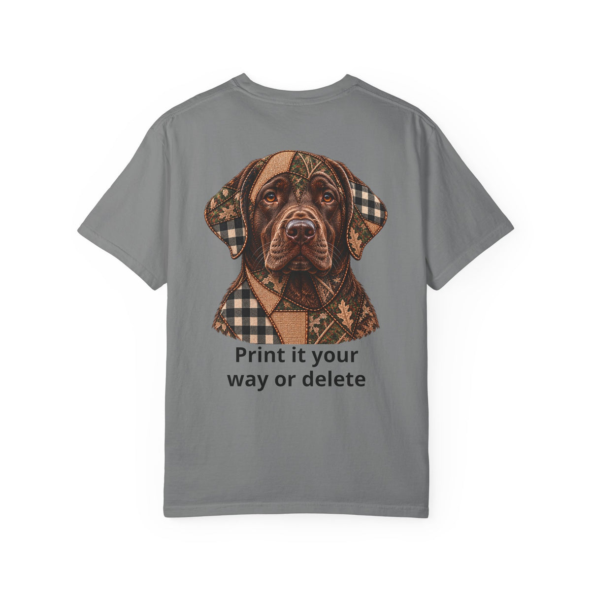 Faux Patchwork Chocolate Lab Shirt, Labrador Hunting T-Shirt, Arkansas Hunter Gift