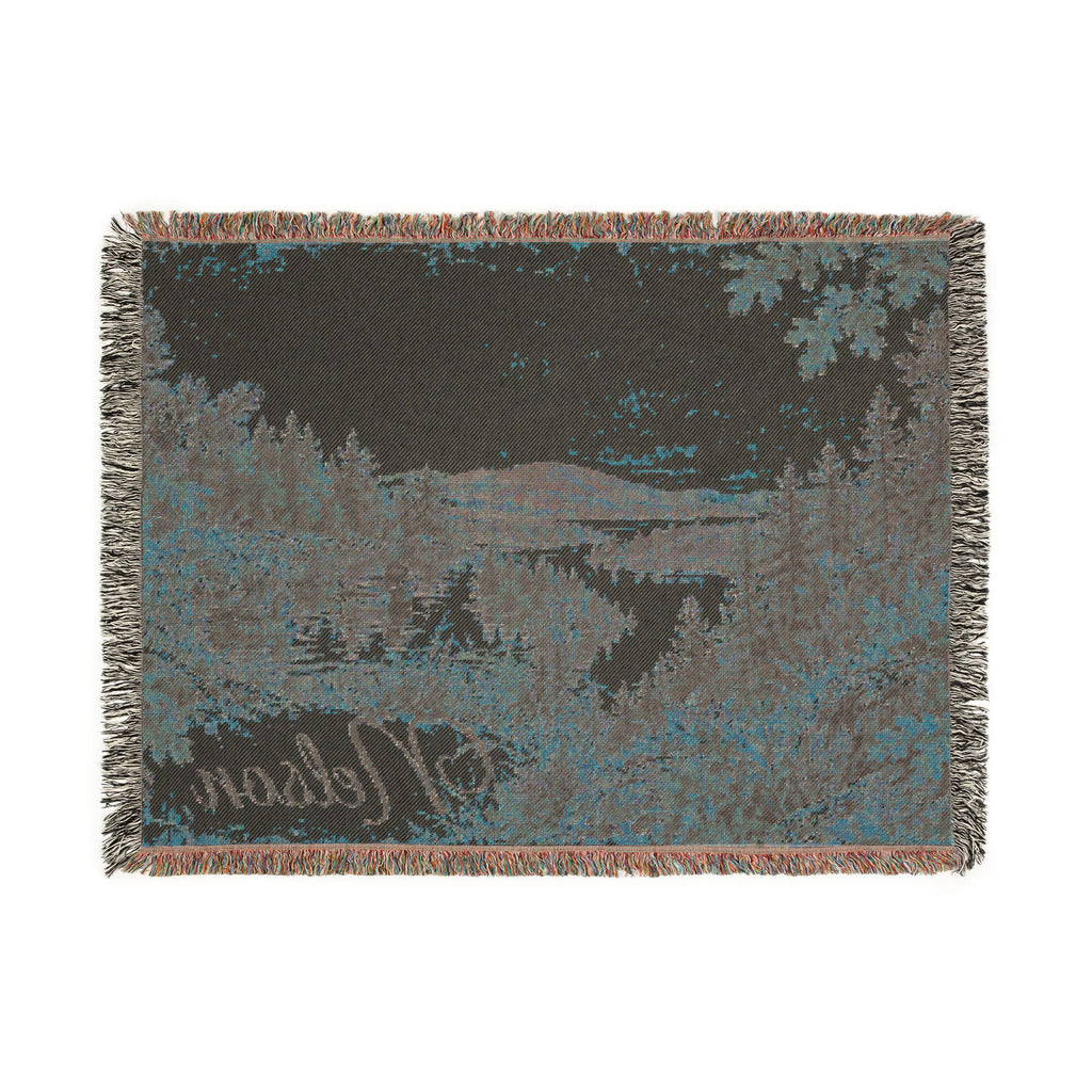 Mohican River Scenic Woven Blanket — Rustic Lake Landscape Throw