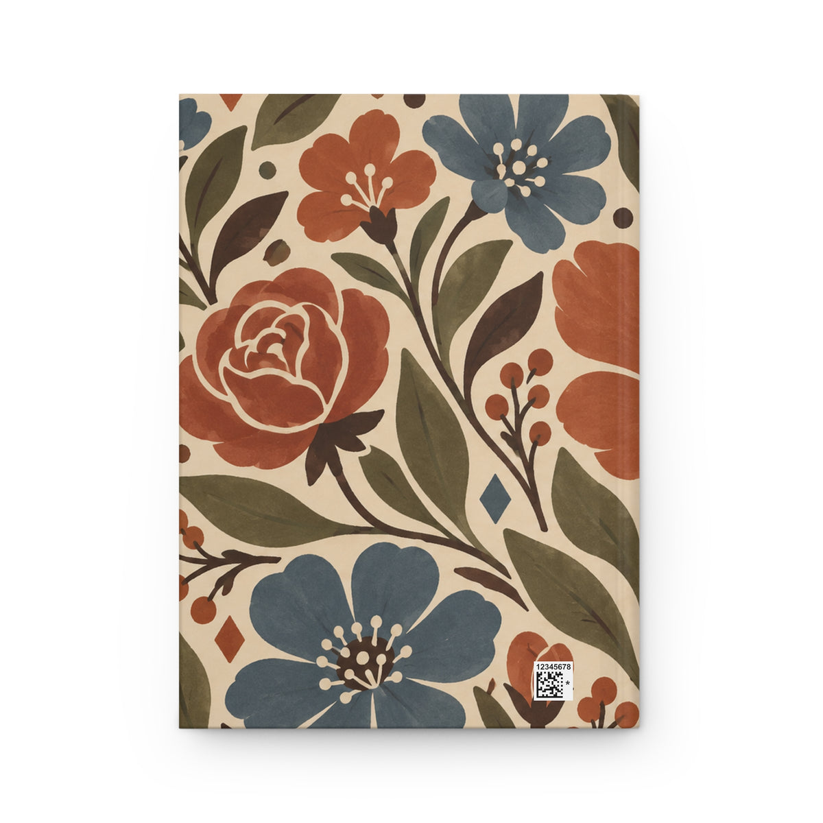 Floral Vintage Hardcover Journal — Lined Notebook with Earthy Botanical Cover