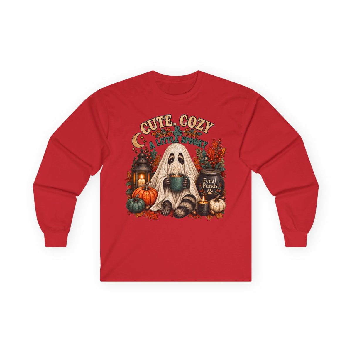 Cozy Ghost Fall Long Sleeve Shirt | Pumpkin Halloween Long Sleeve Tee
