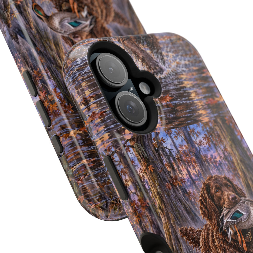 Clear Magnetic Phone Case — Boykin spaniel with Duck swamp