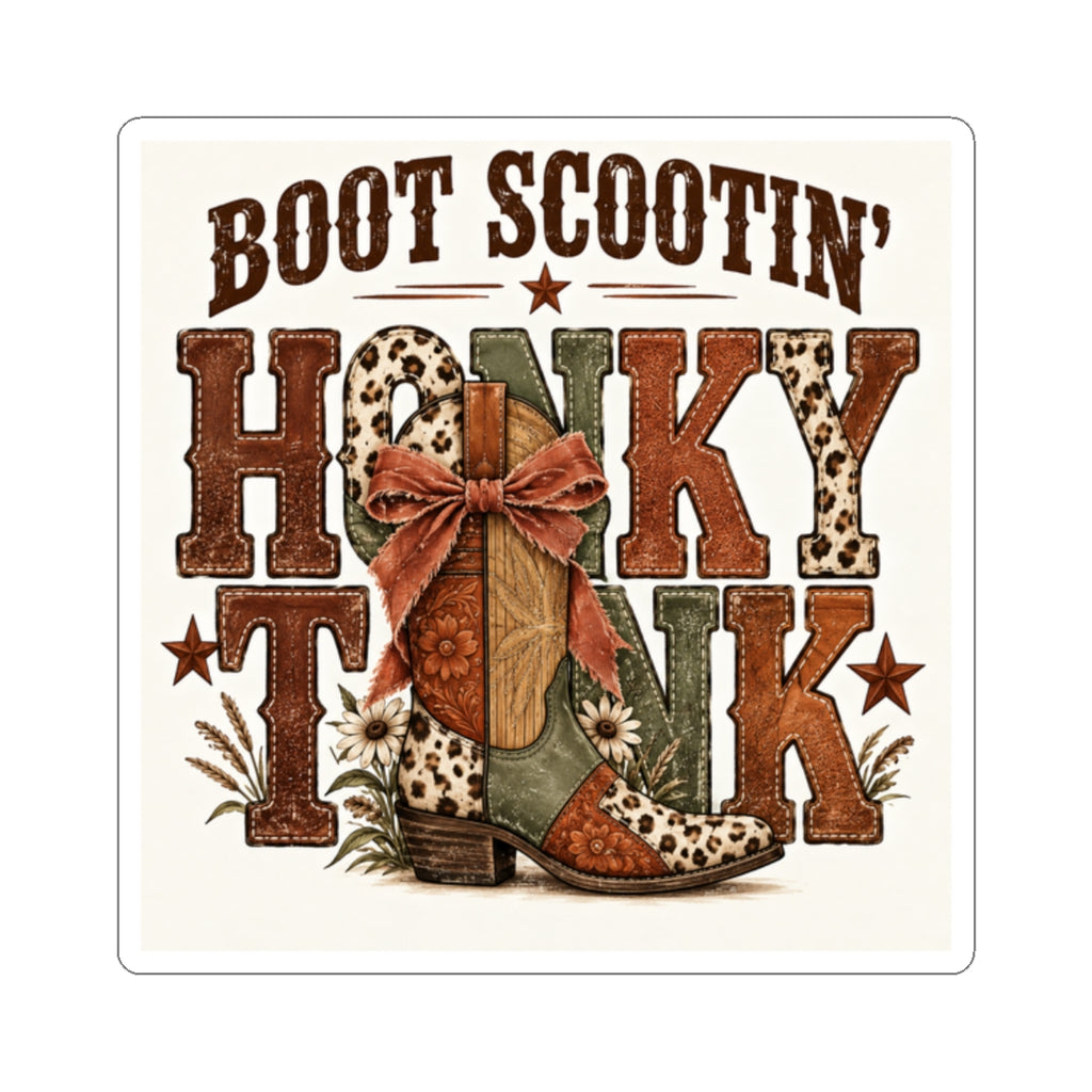 Boot Scootin' Cowboy Boot Sticker | Country Western decal