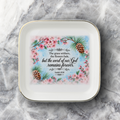 Isaiah 40:8 Ceramic Jewelry Dish — Gold-Trimmed Scripture Trinket Tray