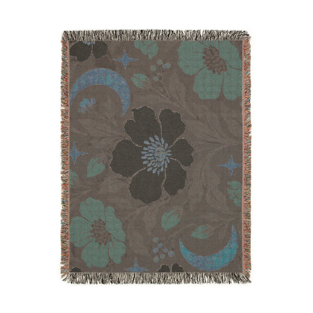 Boho Geometric Woven Blanket — Retro Floral Tile Soft Throw