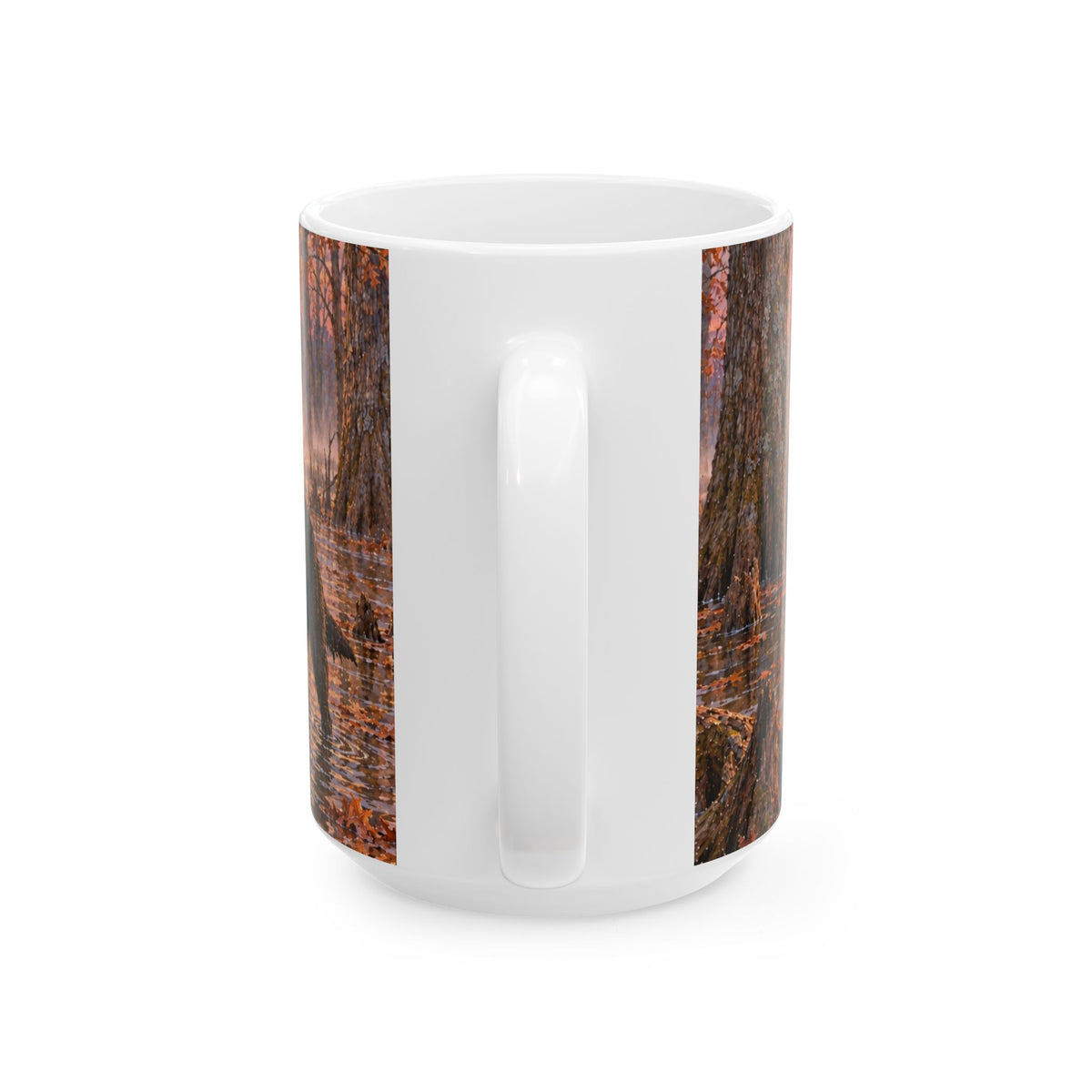 Autumn Retriever Ceramic Mug – Black Lab Sunrise Hunting Coffee Cup (11oz/15oz)