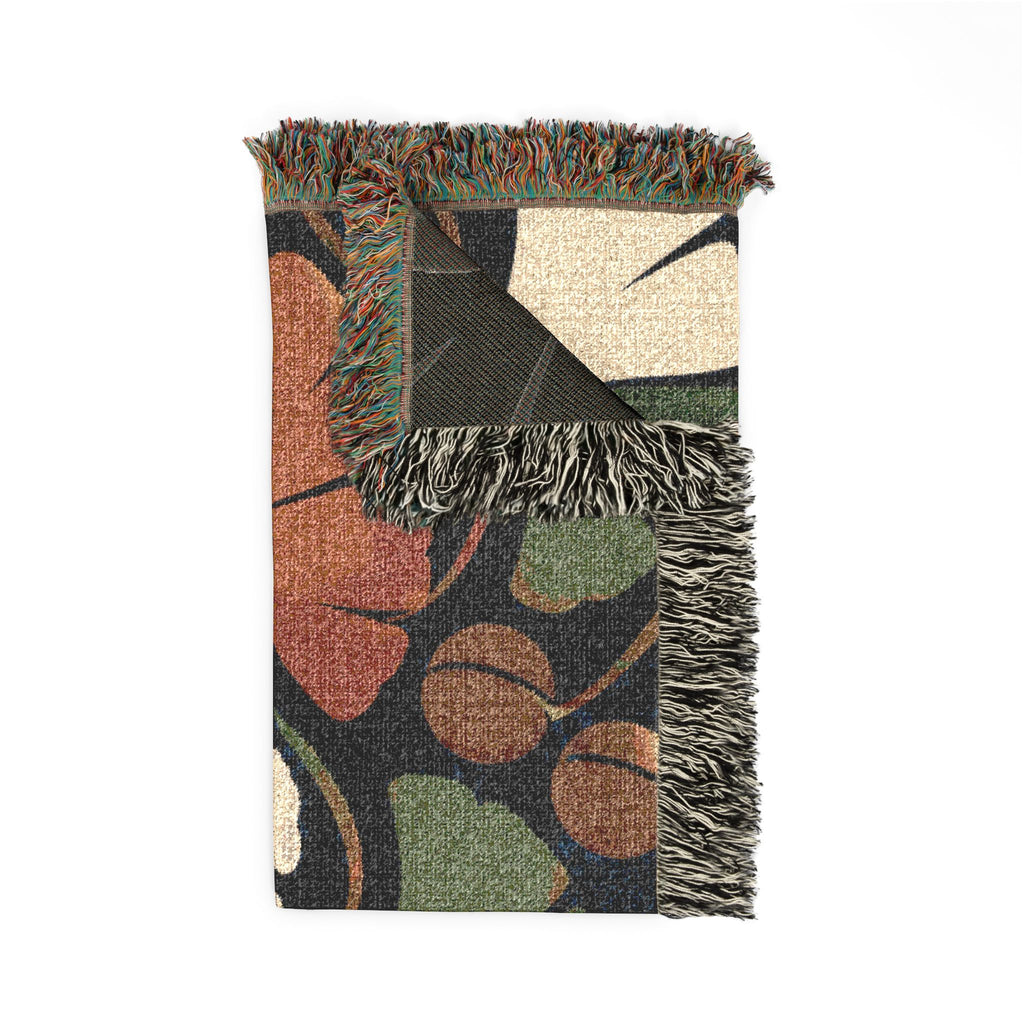 Ginkgo Leaf Woven Blanket — Vintage Botanical Throw