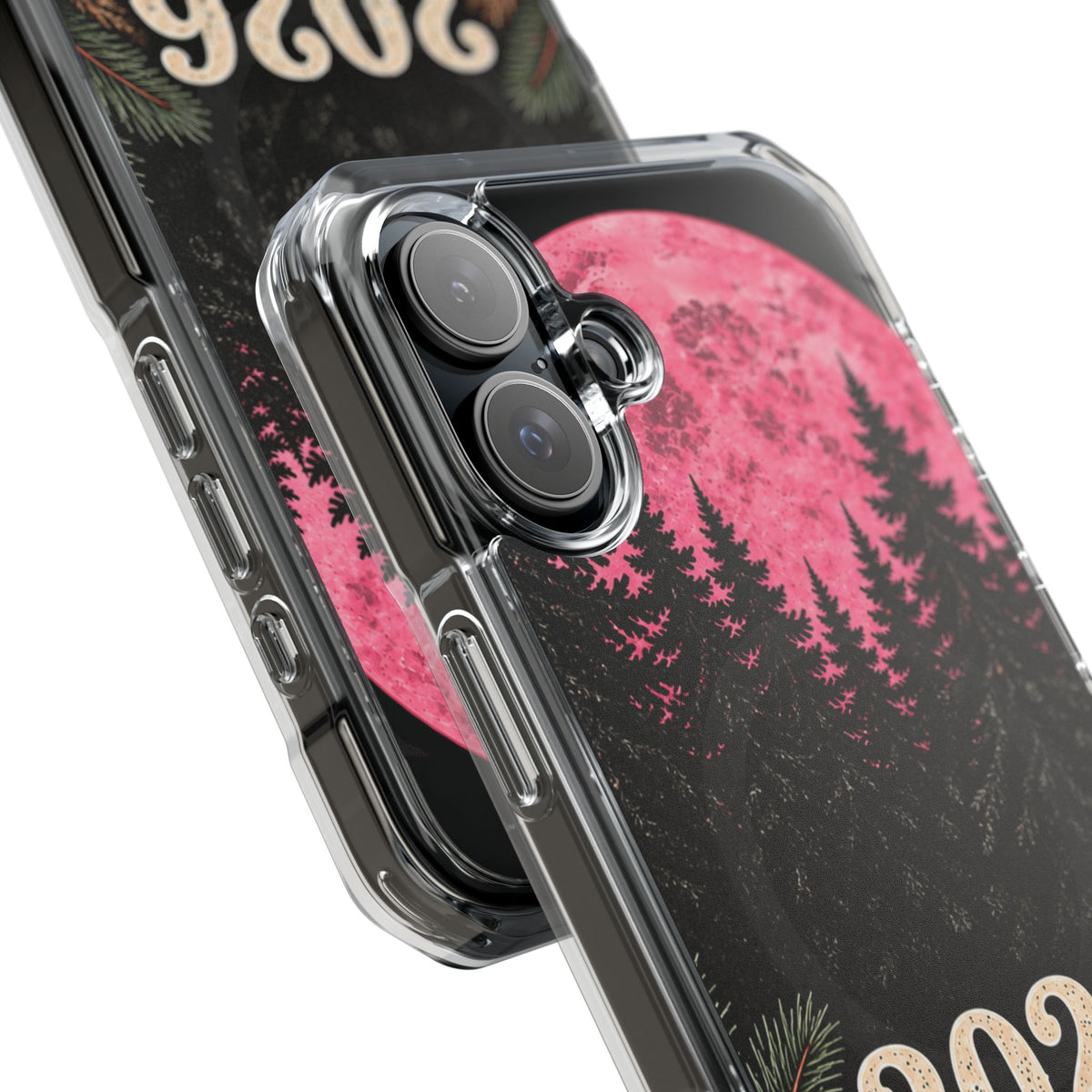 2026 Pink Moon Forest Phone Case — Clear Magnetic Protective Cover