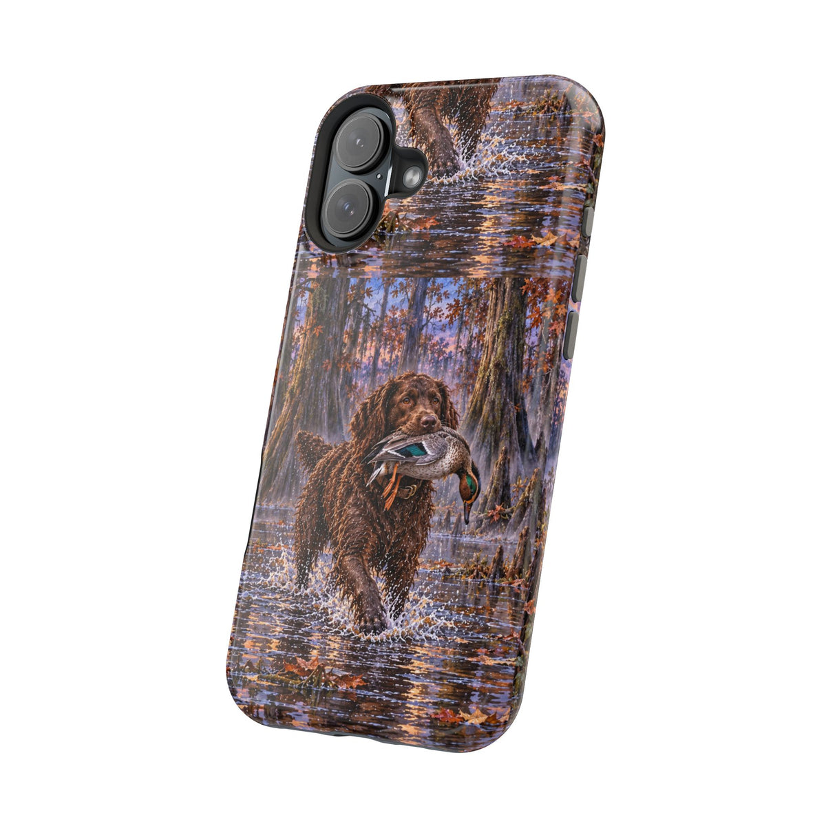 Clear Magnetic Phone Case — Boykin spaniel with Duck swamp