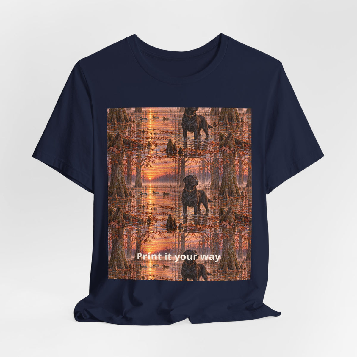 Graphic Tee — Mirrored Urban Sunset Print (“Print It Your Way”)