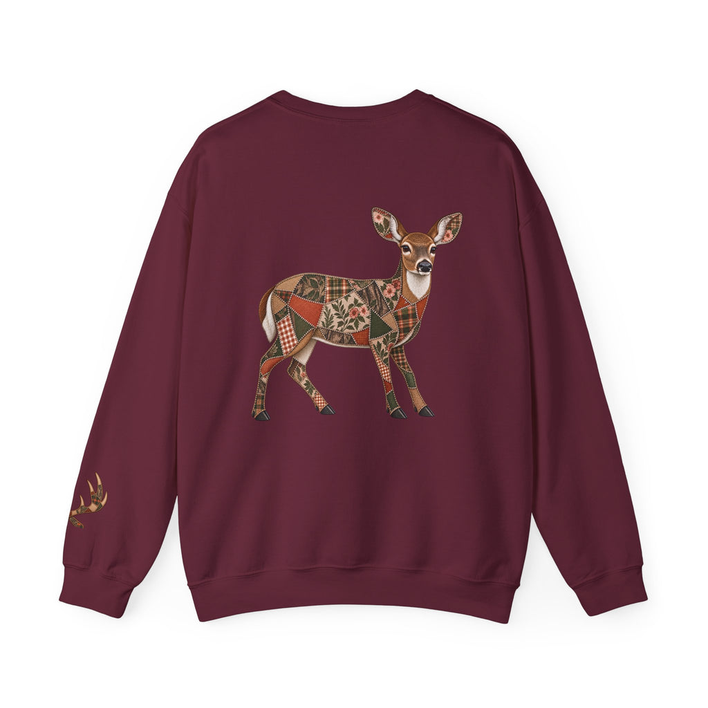 Copy of Faux Patchwork Doe Deer Shirt, Hunting Tee, Rustic Deer Hunter Gift