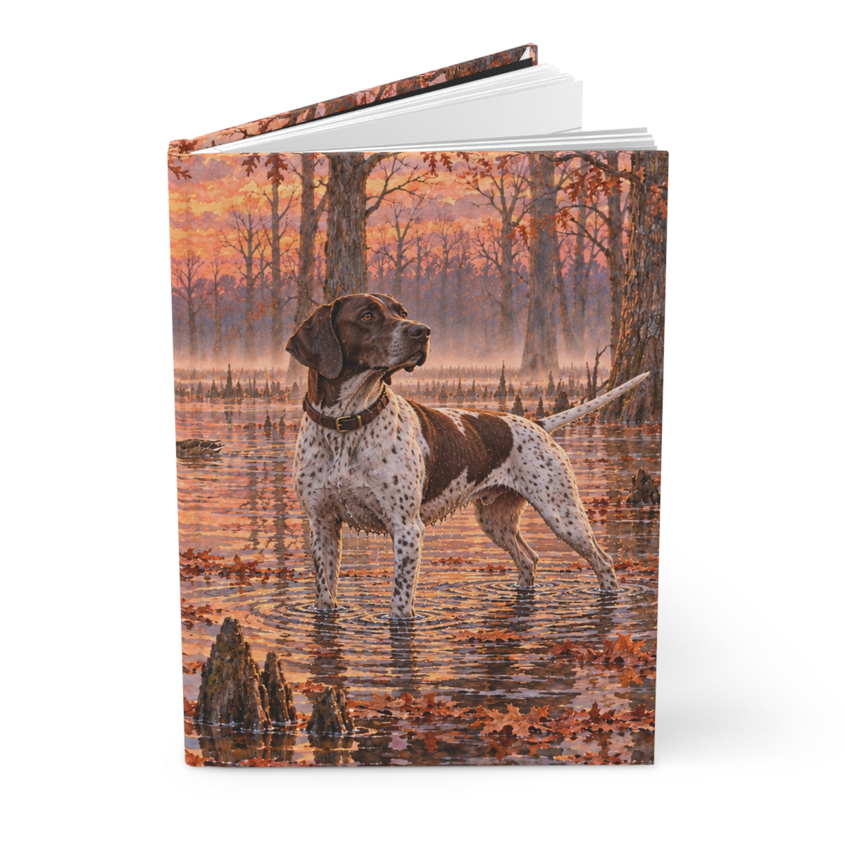 Autumn Marsh Pointer Journal — Lined Hardcover Notebook for Dog Lovers & Nature Sketching