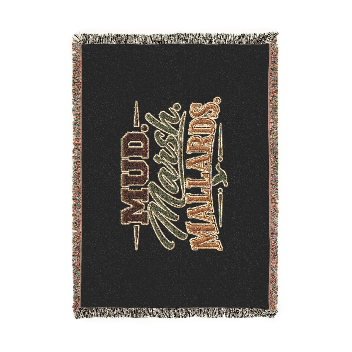 Mud Marsh Mallards Woven Blanket — Rustic Duck Hunting Throw