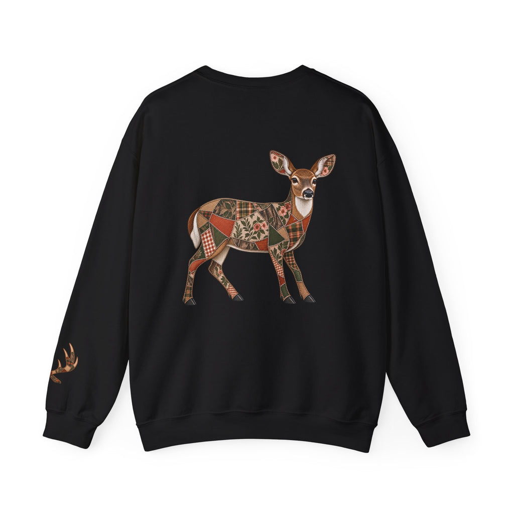 Faux Patchwork Doe Deer Shirt, Hunting Tee, Rustic Deer Hunter Gift
