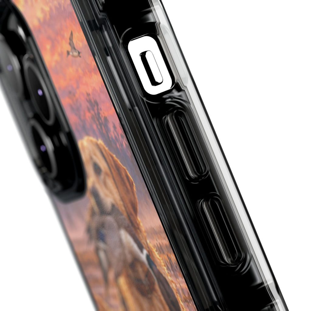 Clear Magnetic Phone Case — Lab in swamp with duck