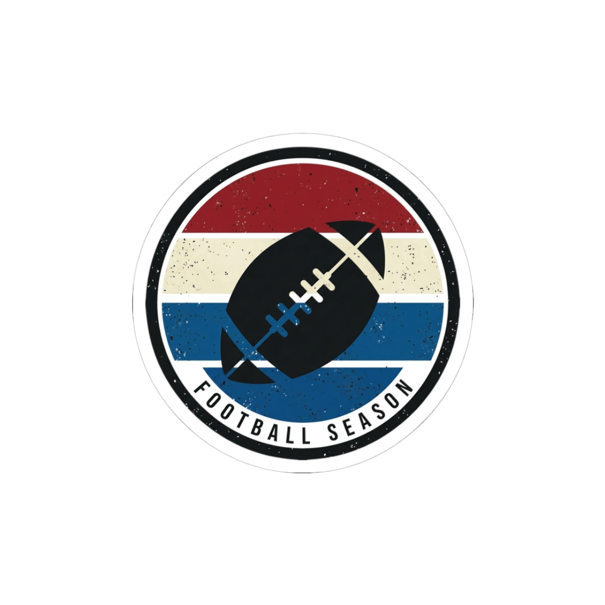 Football Season Retro Stripe Sticker | Kiss-Cut Decal