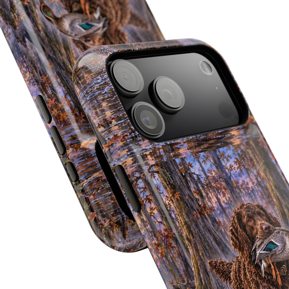 Clear Magnetic Phone Case — Boykin spaniel with Duck swamp