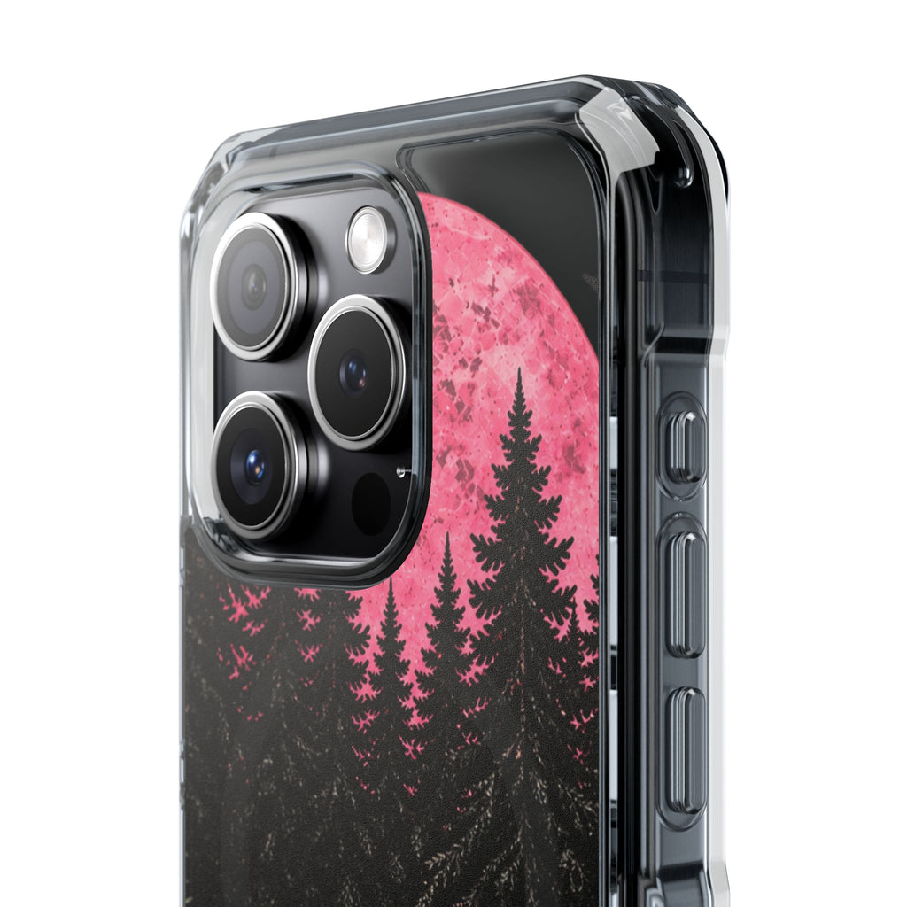 2026 Pink Moon Forest Phone Case — Clear Magnetic Protective Cover