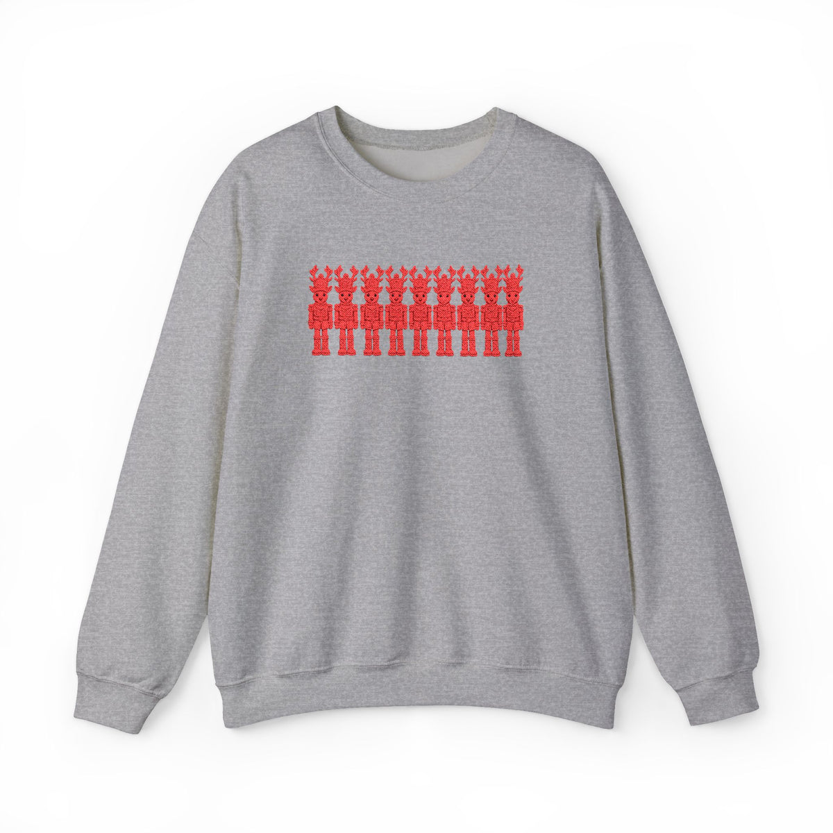 Red Nutcracker Christmas Sweatshirt | Embroidered Holiday Crewneck