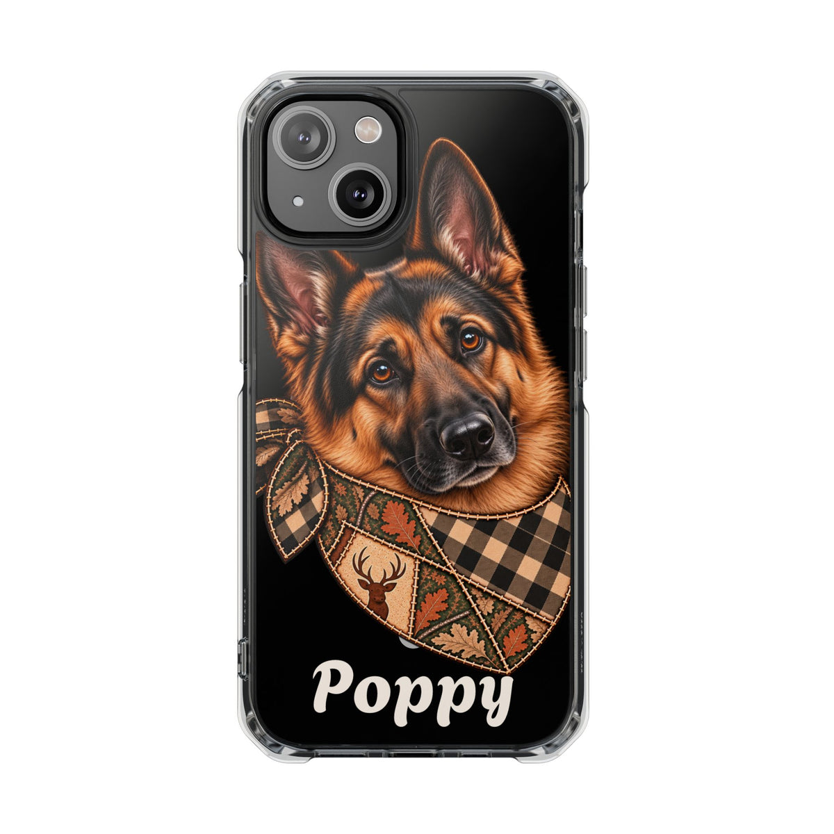 Clear Magnetic Phone Case — German Shepherd Personalized