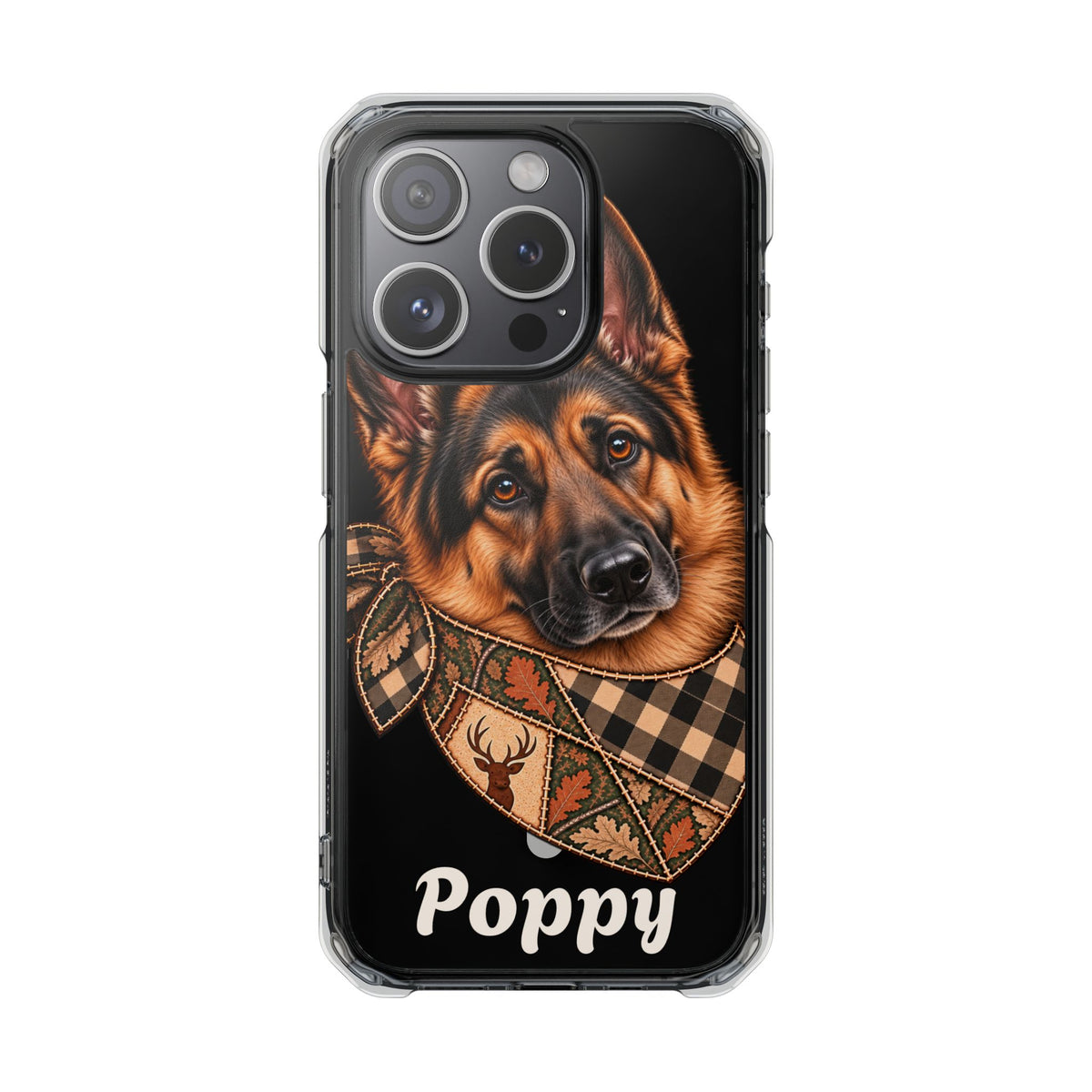 Clear Magnetic Phone Case — German Shepherd Personalized