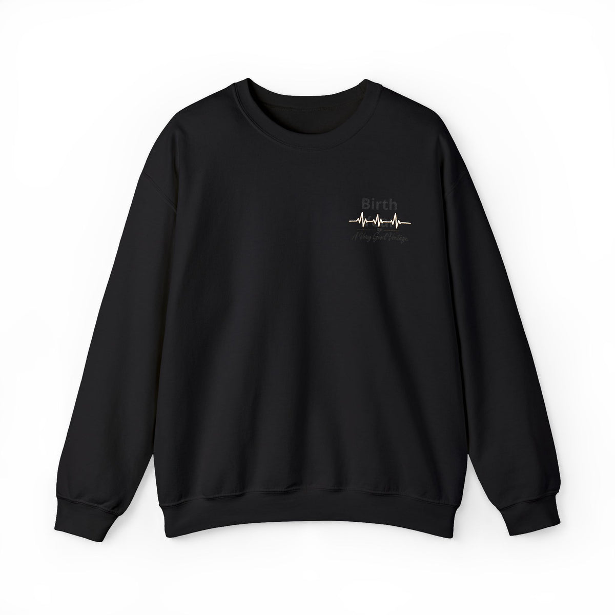 Birth Year Crewneck Sweatshirt — Personalized Vintage Heartbeat Design