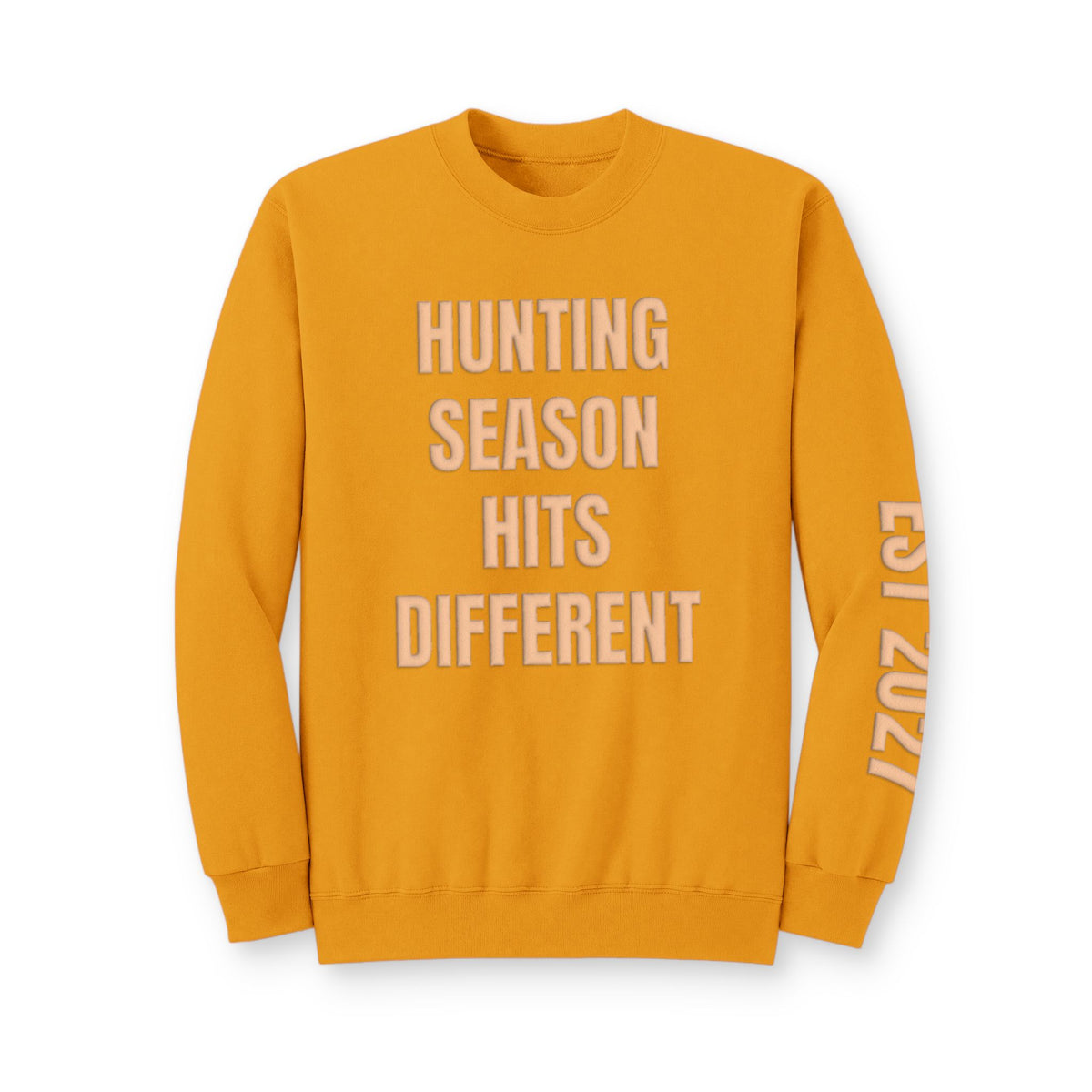 Personalized Hunting Mama Sweatshirt, Hunting Season Hits Different, Hunter Orange Puff Sweatshirt, Custom Hunting Mom Gift