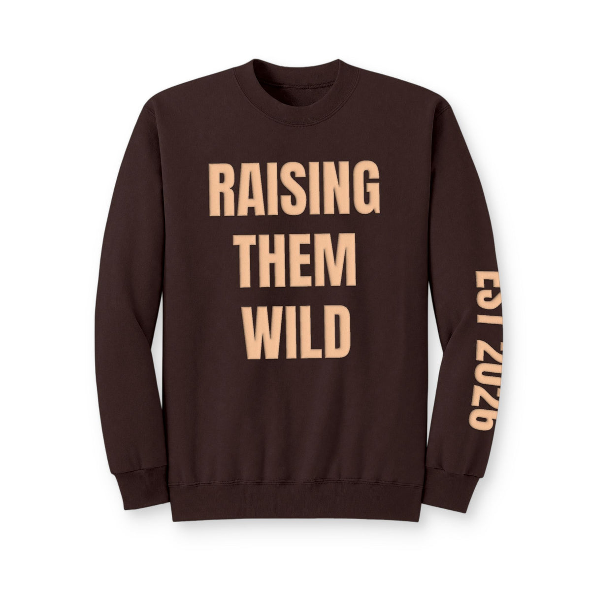 Personalized Hunting Mama Sweatshirt, Raising Them Wild, Hunter Orange Puff Sweatshirt, Custom Hunting Mom Gift