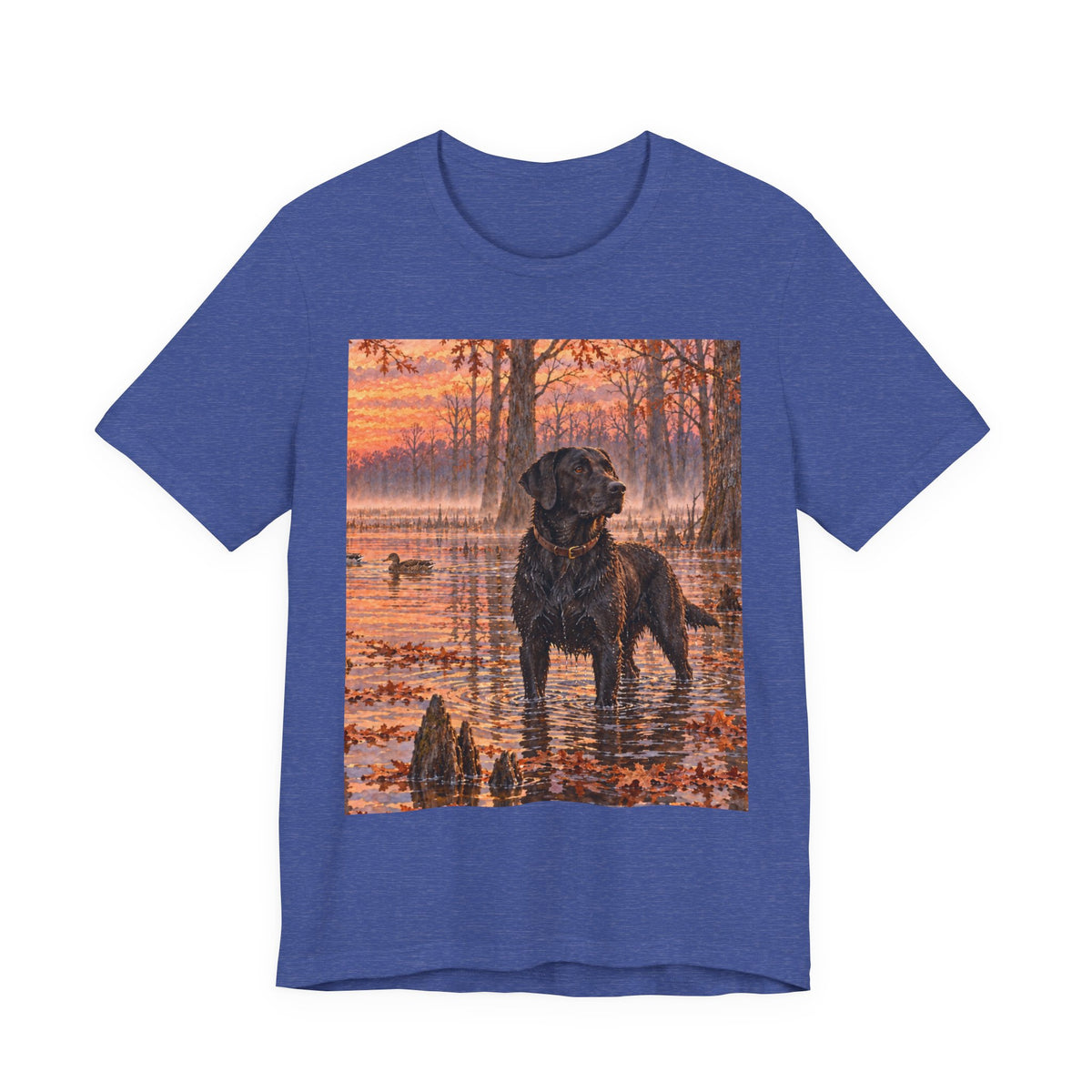 Sunset Bay Labrador Tee — Black Lab Dog Sunset Shirt