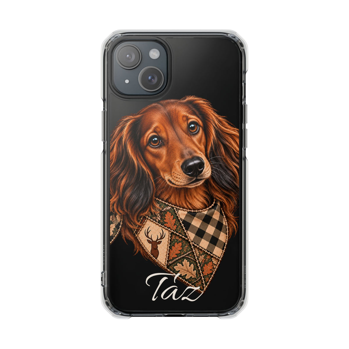 Clear Magnetic Phone Case — Dachshund Weenie Dog Personalized