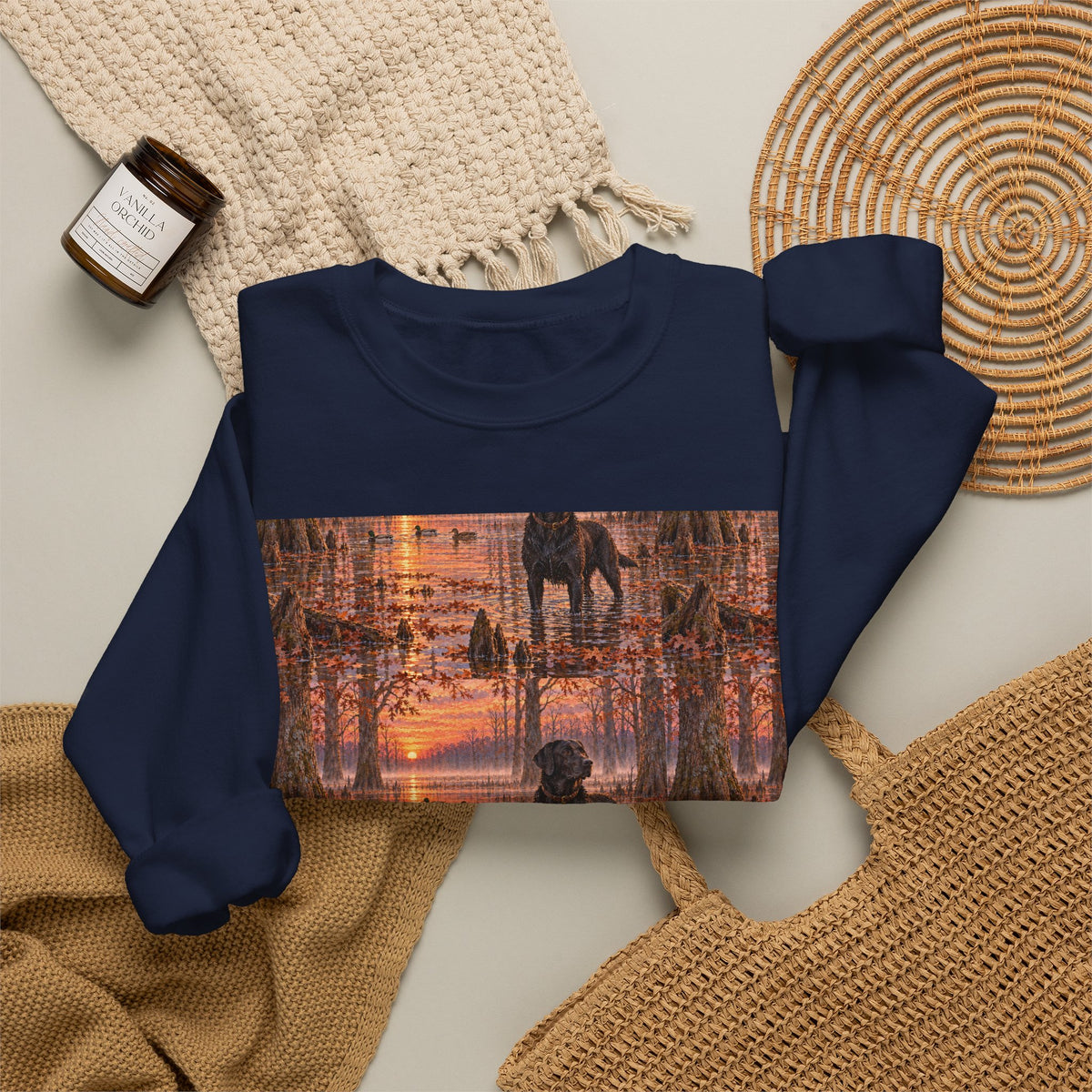 Kaleidoscope Cityscape Sweatshirt — Vintage Sunset Graphic Crewneck