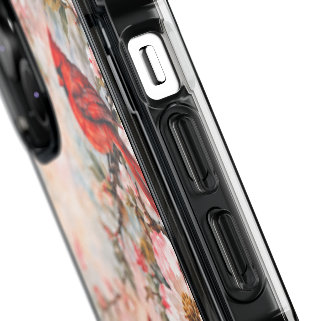 Clear Magnetic Phone Case — Cardinal Flock Scene
