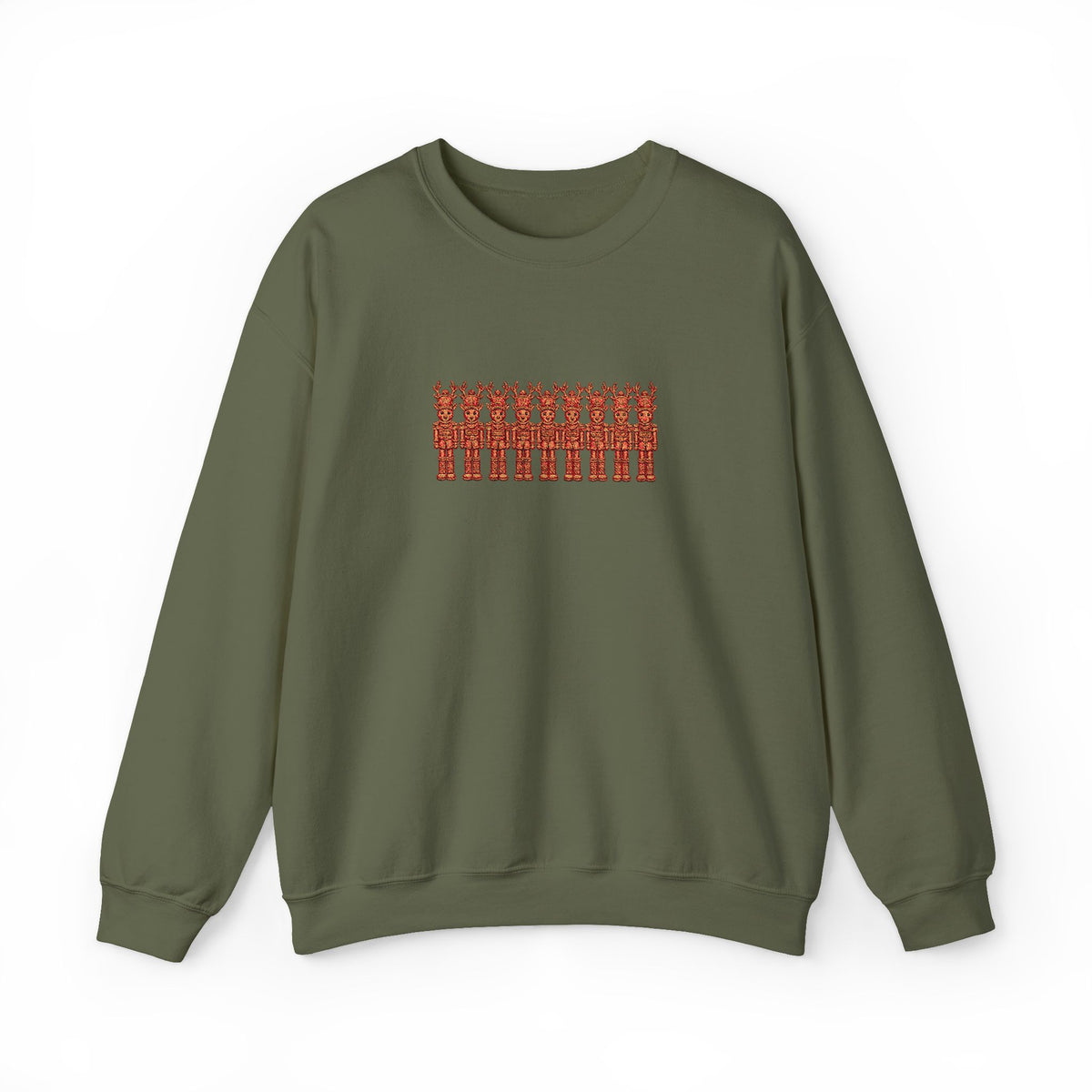 Dancing Nutcracker & Reindeer Embroidered Sweatshirt | Christmas Crewneck