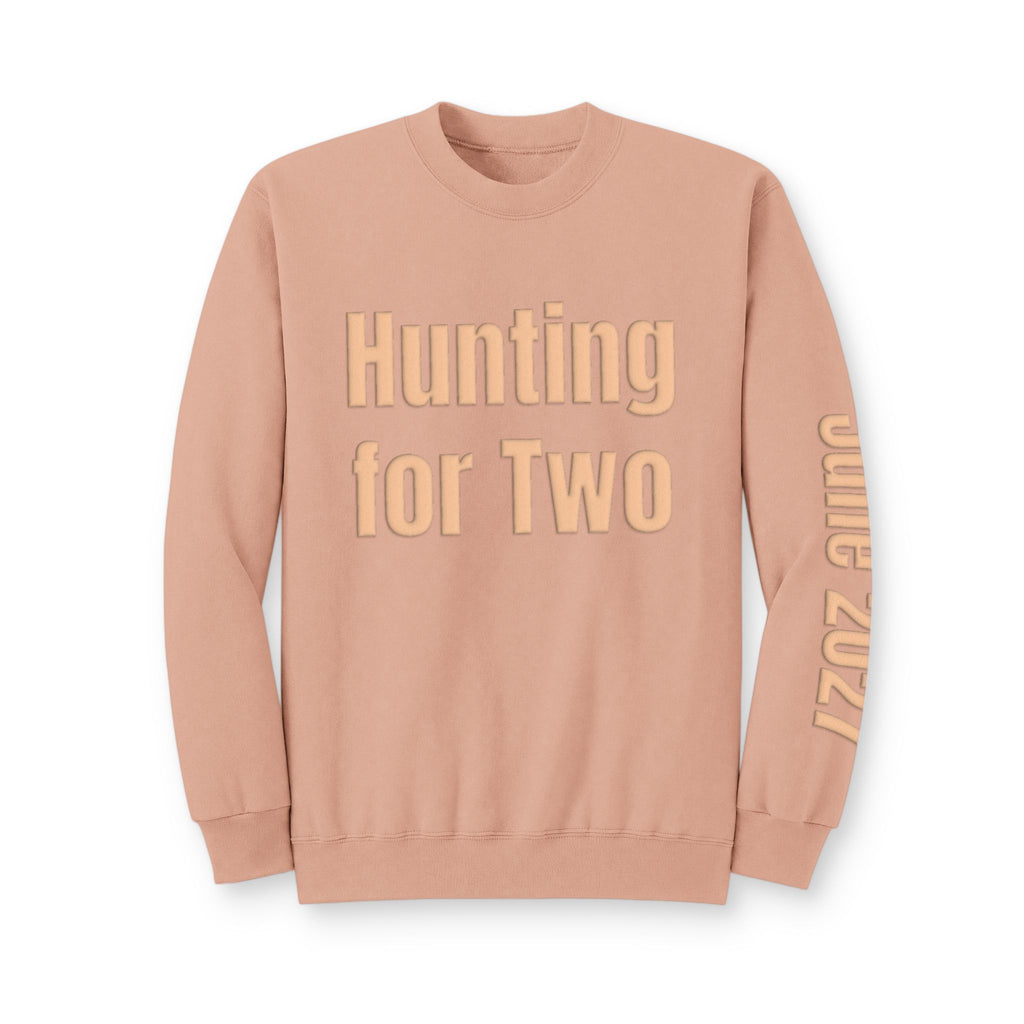 Personalized Mom to Be Sweatshirt, Custom Due Date Pregnancy Announcement, Hunter Sweatshirt, Blue Puff Expecting Mom Gift