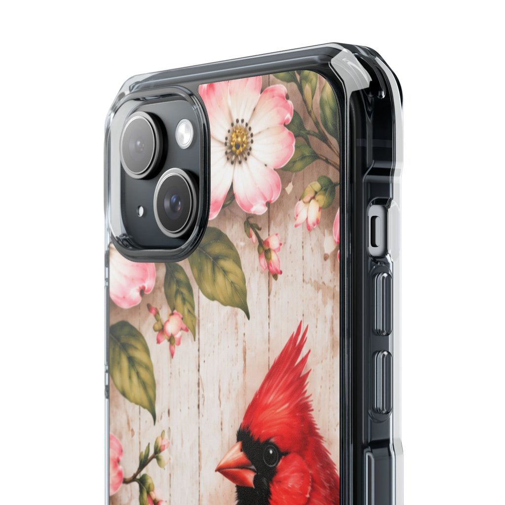Clear Magnetic Phone Case Cardinal Scene