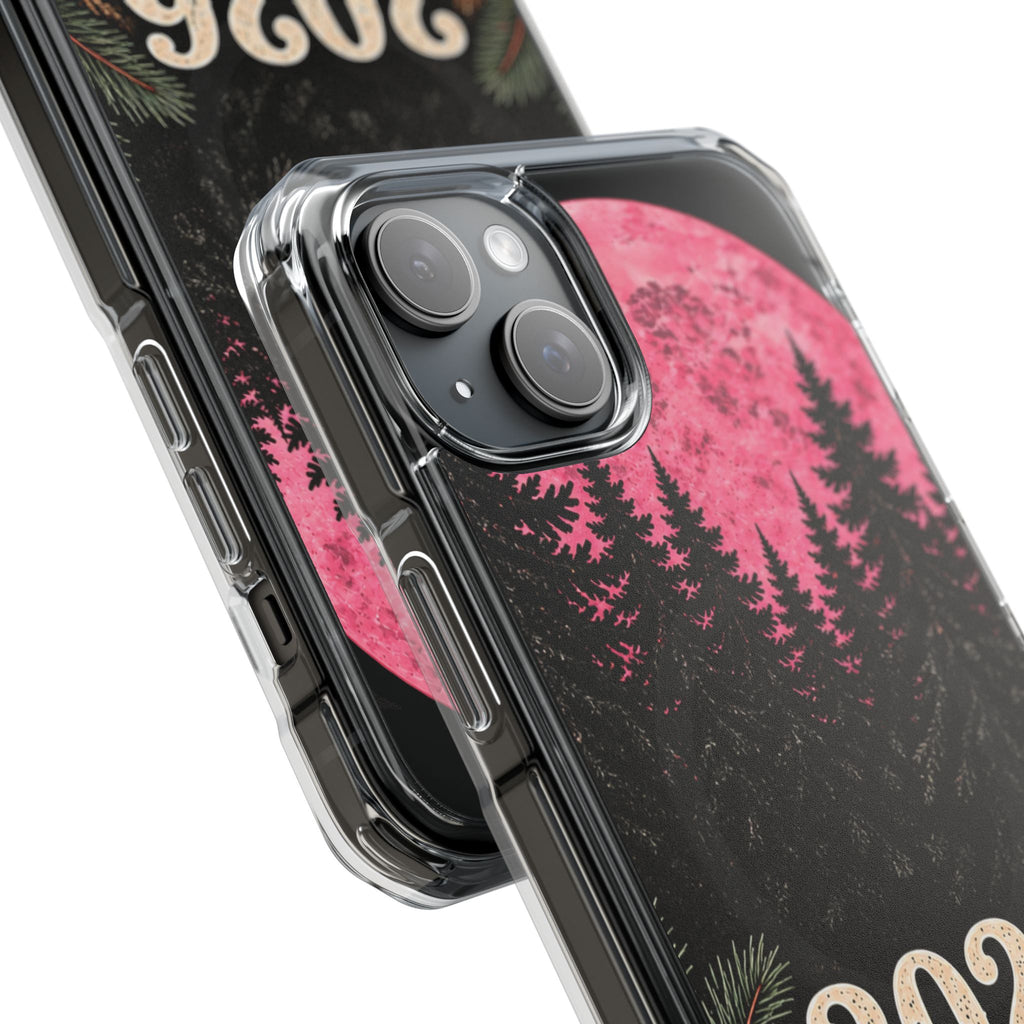 2026 Pink Moon Forest Phone Case — Clear Magnetic Protective Cover