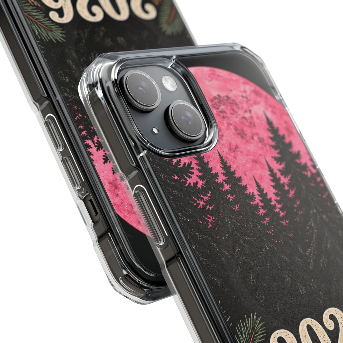 2026 Pink Moon Forest Phone Case — Clear Magnetic Protective Cover