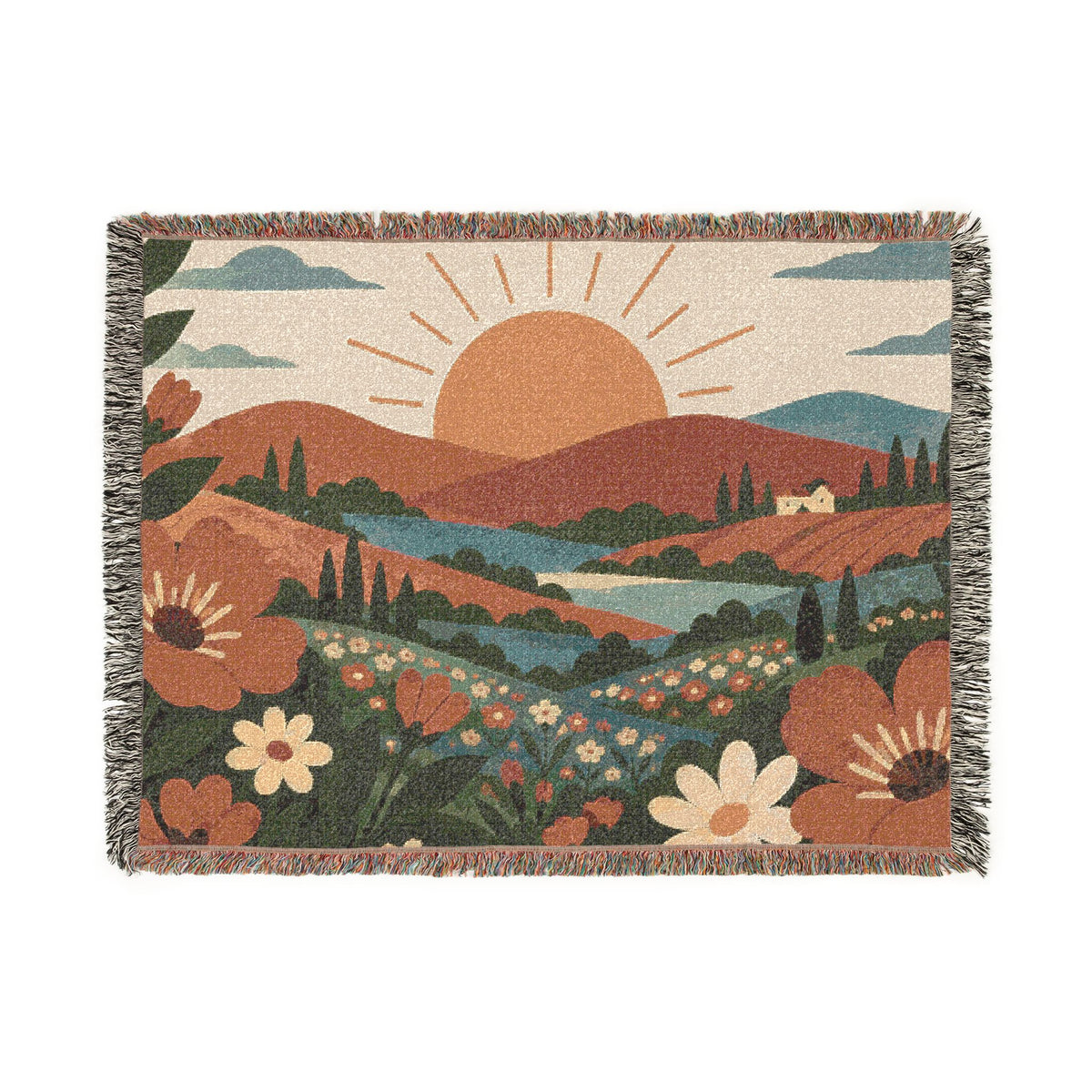 Floral Woven Throw/Blanket — Vintage Botanical Throw