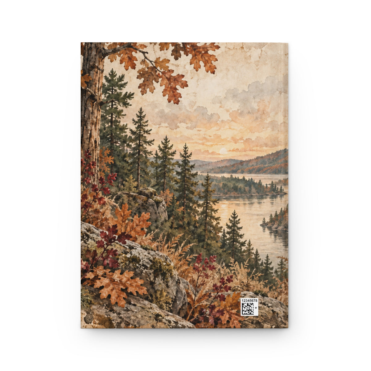 Deer Forest Scene Hardcover Journal — Lined Rustic Wildlife Notebook for Nature Lovers