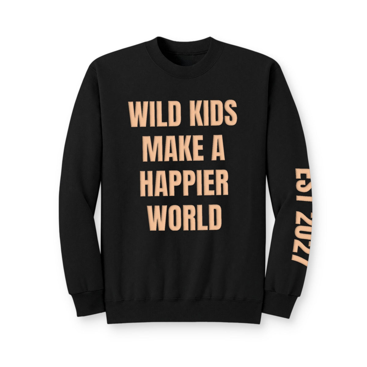 Personalized Hunting Mama Sweatshirt, Wild Kids Make a Happier World Shirt, Hunter Orange Puff Sweatshirt, Custom Mom Hunting Gift