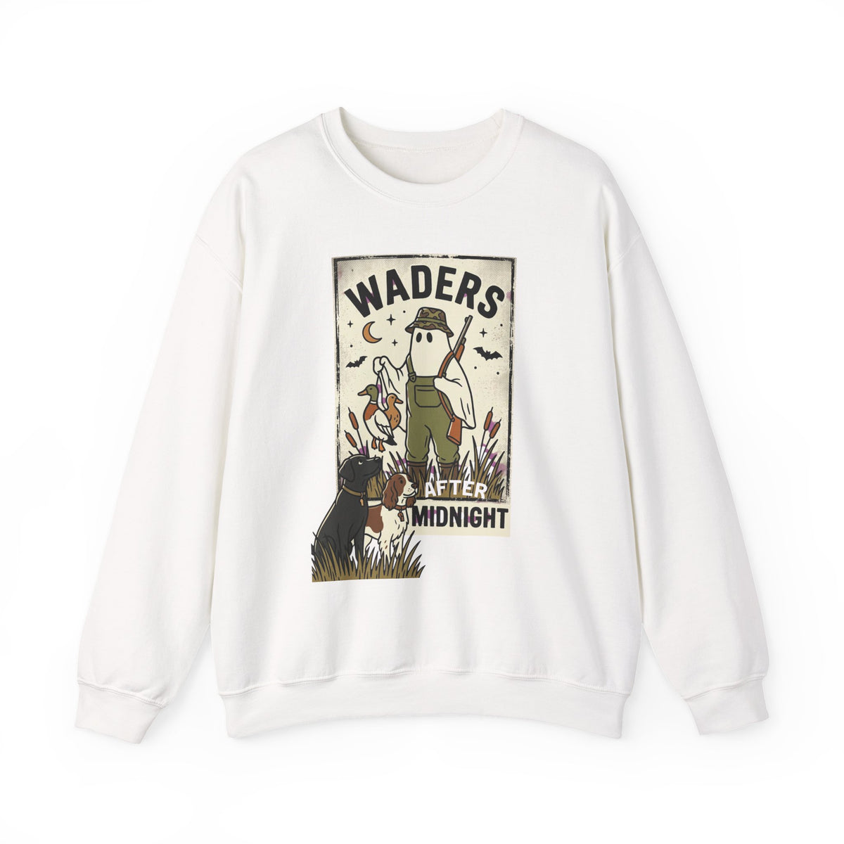 Waders Midnight Duck Hunt Sweatshirt | Spooky Hunting, Retro Outdoors