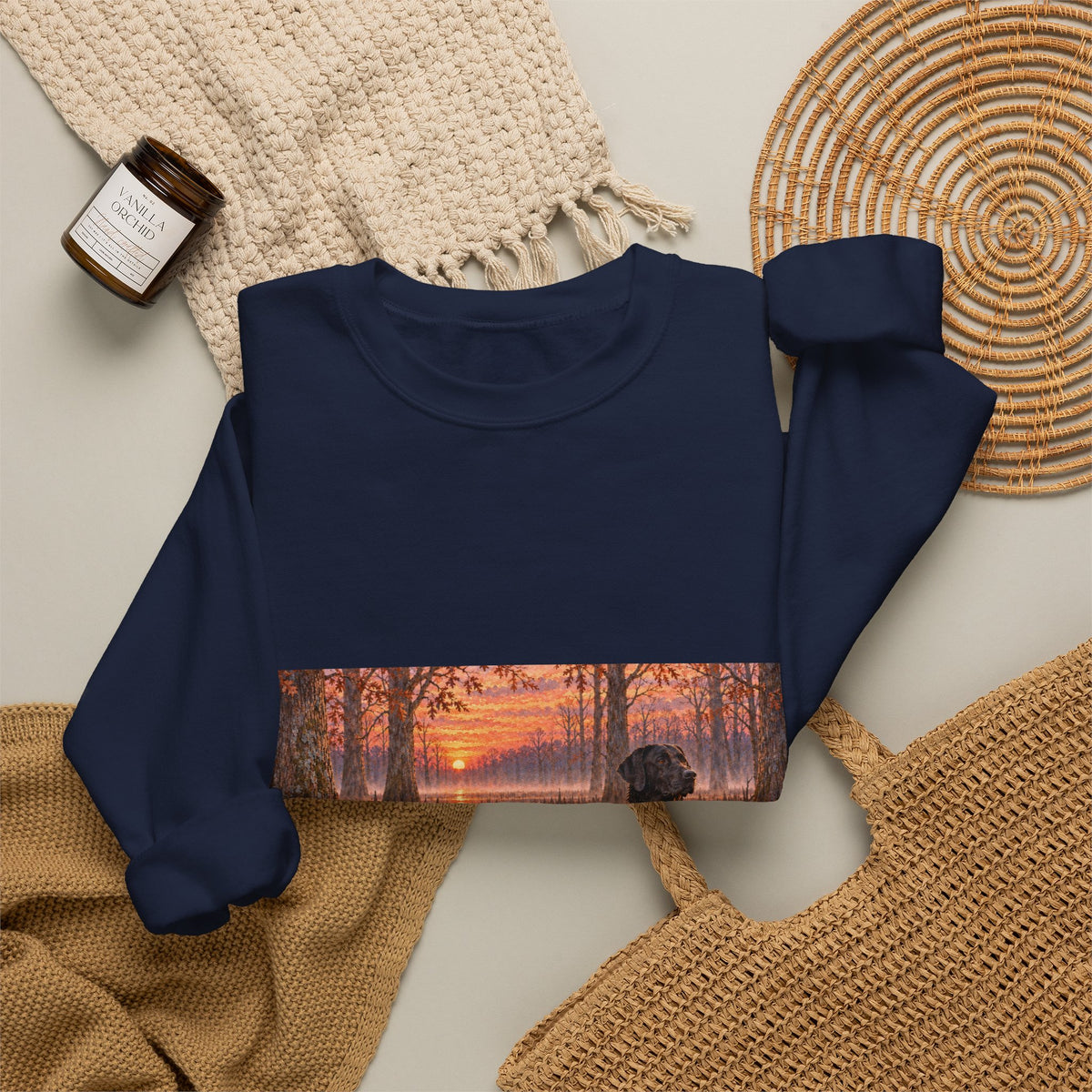 Dog Lake Sunset Crewneck Sweatshirt