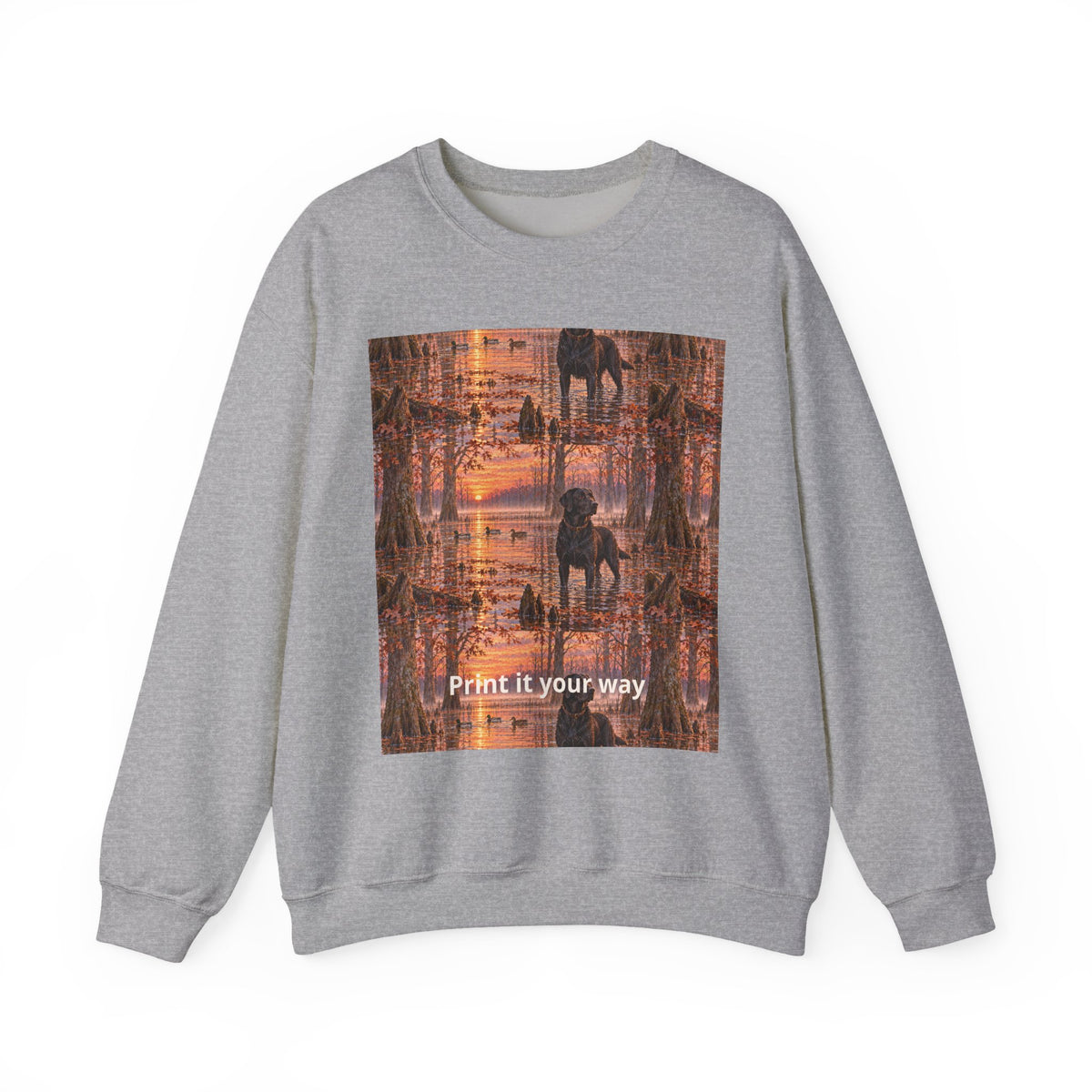 Kaleidoscope Cityscape Sweatshirt — Vintage Sunset Graphic Crewneck