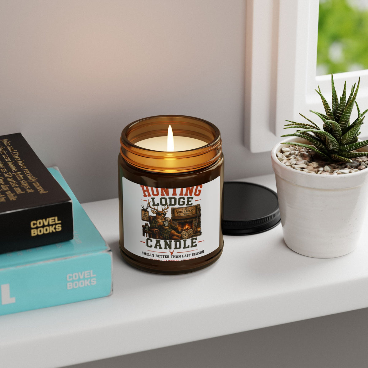 Hunting Lodge Soy Candle — Amber Jar Scented Candle (Multi-Size)